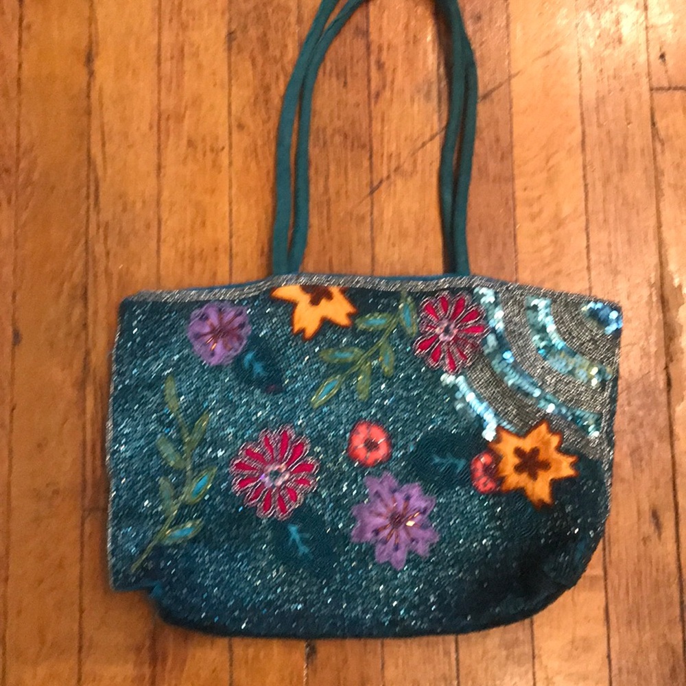 Fully Beaded Bag 14”X10” Fully Lined